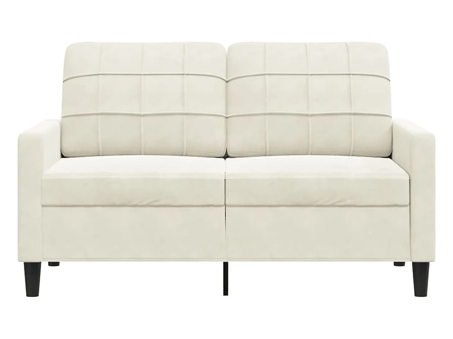 Sofá de 2 plazas terciopelo color crema 120 cm