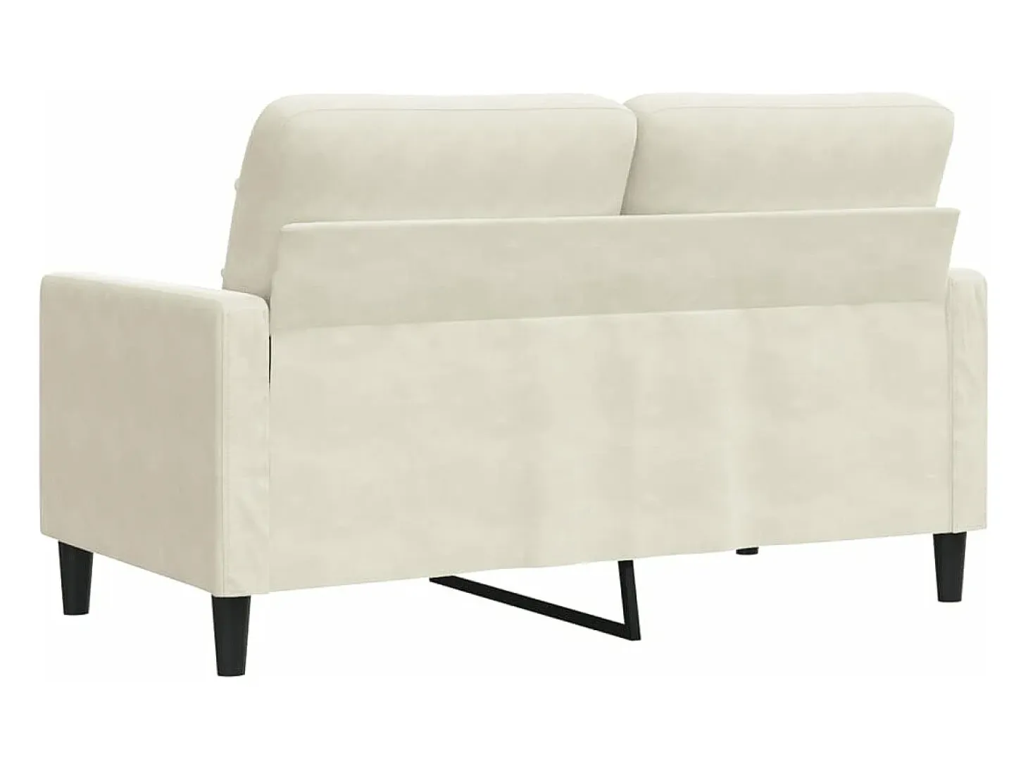 Sofá de 2 plazas terciopelo color crema 120 cm