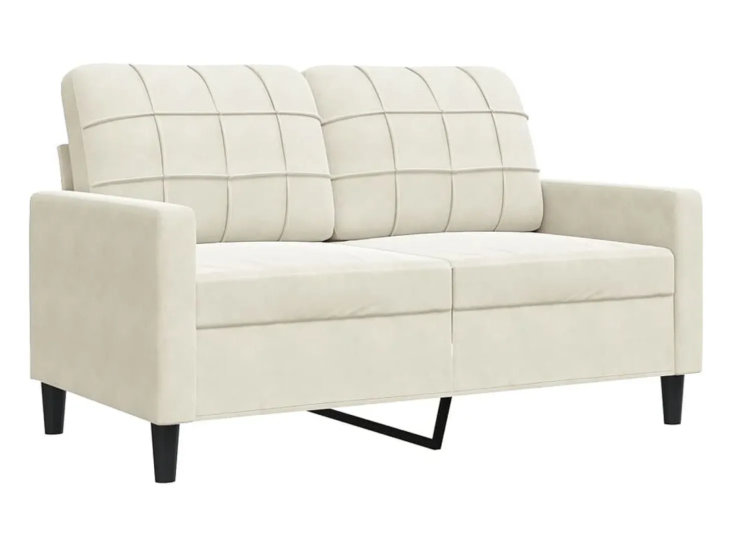 Sofá de 2 plazas terciopelo color crema 120 cm