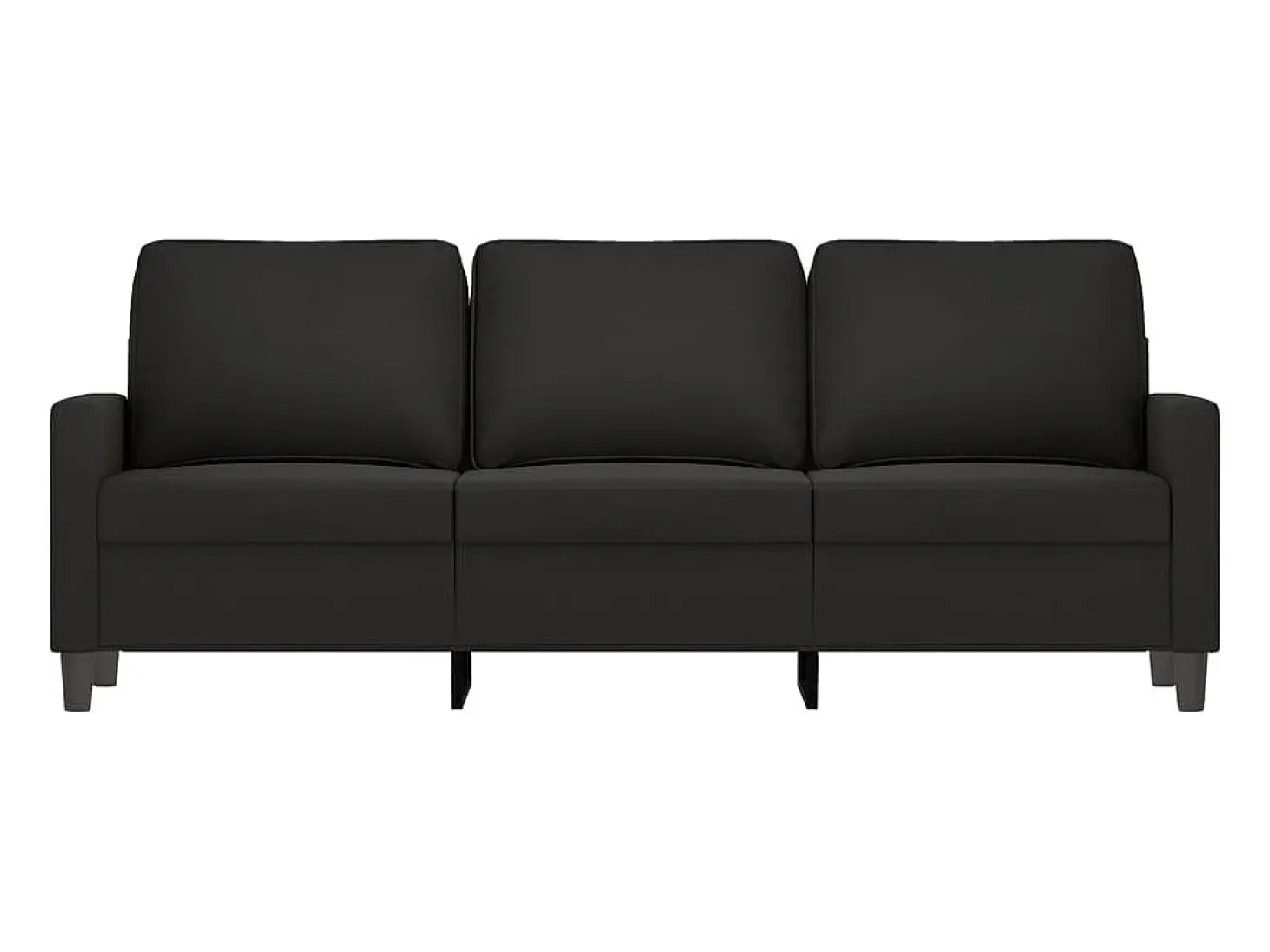 Sofá de 3 plazas terciopelo negro 180 cm