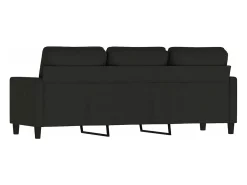 Sofá de 3 plazas terciopelo negro 180 cm