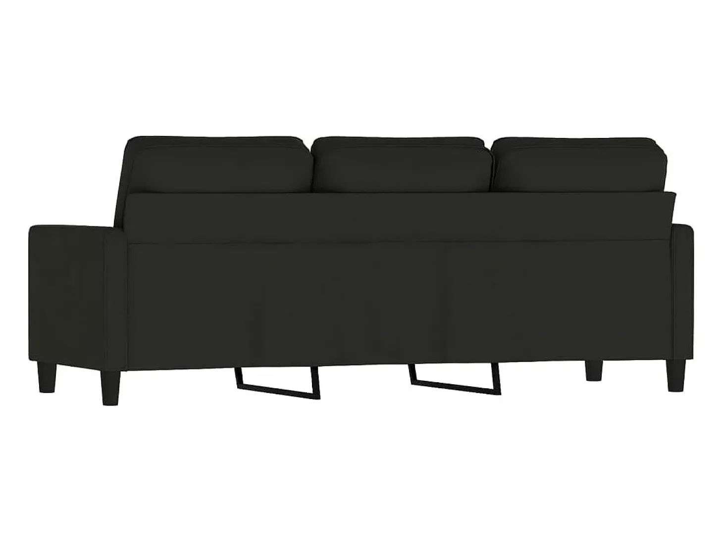 Sofá de 3 plazas terciopelo negro 180 cm