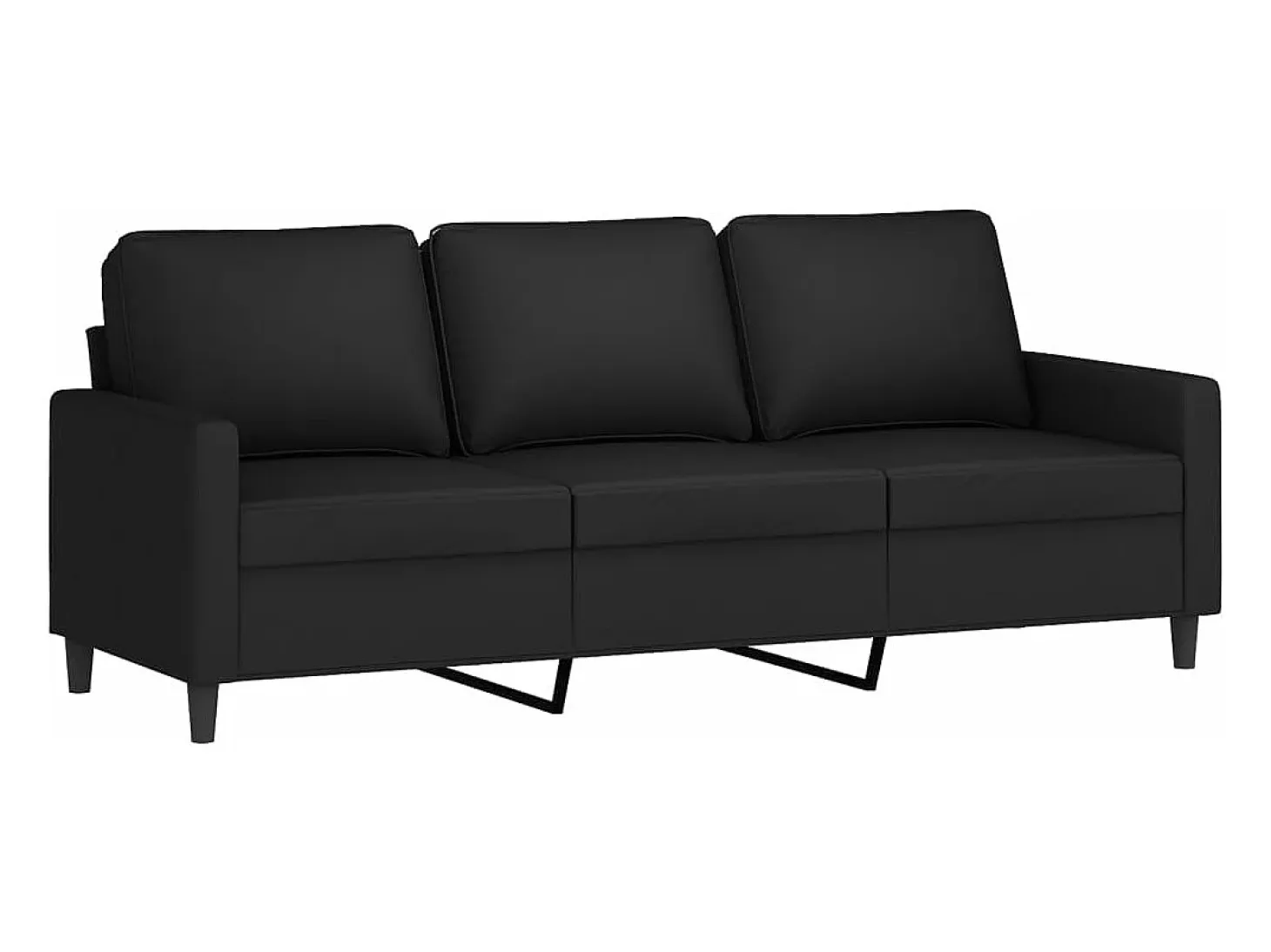 Sofá de 3 plazas terciopelo negro 180 cm