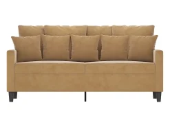 Sofá de 2 plazas terciopelo marrón 140 cm