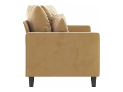 Sofá de 2 plazas terciopelo marrón 140 cm