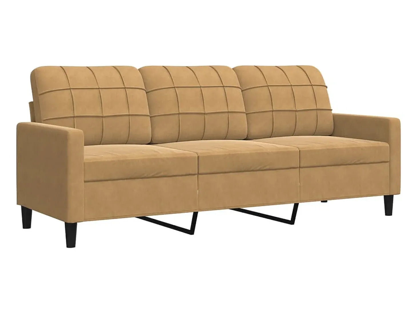 Sofá de 3 plazas terciopelo marrón 180 cm