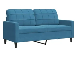 Sofá de 2 plazas terciopelo azul 140 cm