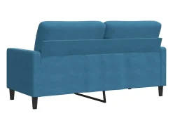 Sofá de 2 plazas terciopelo azul 140 cm