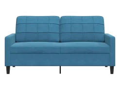 Sofá de 2 plazas terciopelo azul 140 cm