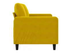 Sofá de 2 plazas terciopelo amarillo 140 cm