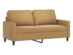 Sofá de 2 plazas terciopelo marrón 140 cm