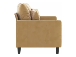 Sofá de 2 plazas terciopelo marrón 120 cm