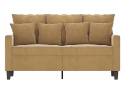 Sofá de 2 plazas terciopelo marrón 120 cm