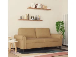 Sofá de 2 plazas terciopelo marrón 140 cm