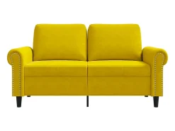 Sofá de 2 plazas terciopelo amarillo 120 cm ES134735