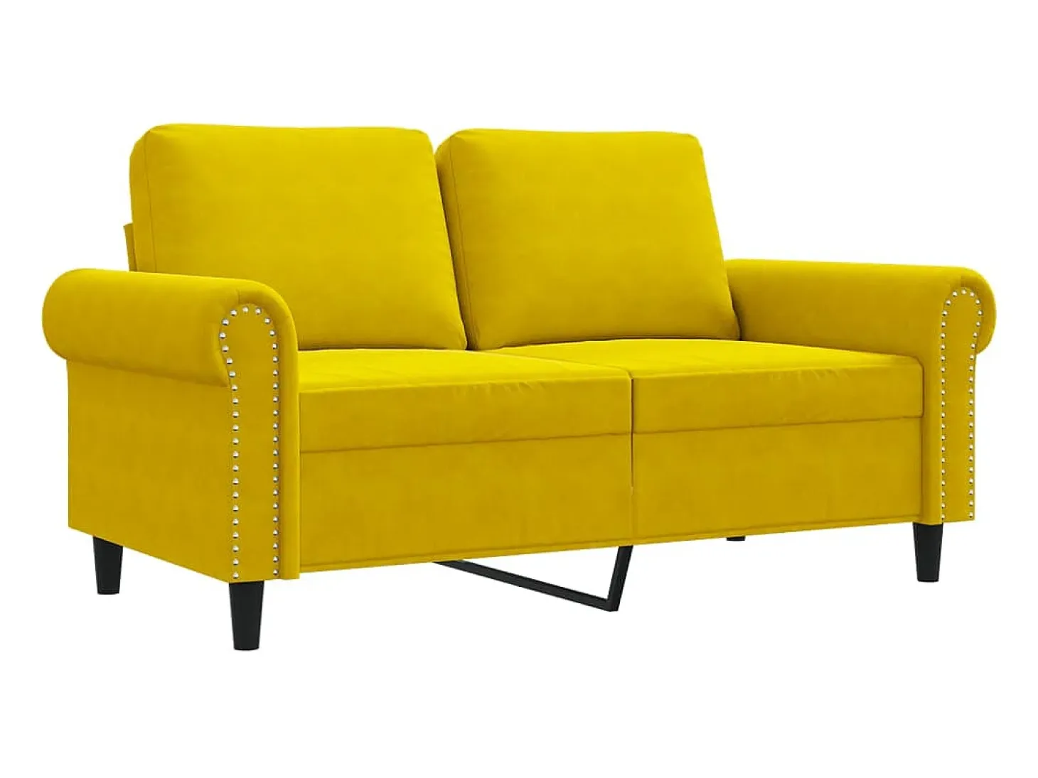 Sofá de 2 plazas terciopelo amarillo 120 cm ES134735