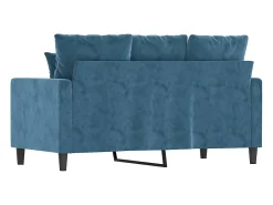 Sofá de 2 plazas terciopelo azul 120 cm