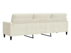 Sofá de 3 plazas terciopelo color crema 210 cm