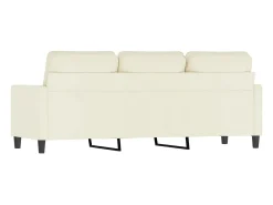 Sofá de 3 plazas terciopelo color crema 180 cm