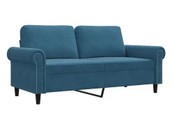 Sofá de 2 plazas terciopelo azul 140 cm