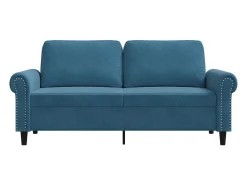 Sofá de 2 plazas terciopelo azul 140 cm