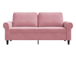 Sofá de 2 plazas terciopelo rosa 140 cm