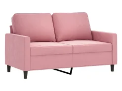 Sofá de 2 plazas terciopelo rosa 120 cm