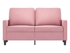 Sofá de 2 plazas terciopelo rosa 120 cm