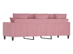 Sofá de 3 plazas terciopelo rosa 180 cm
