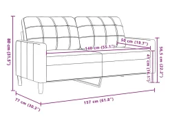 Sofá de 2 plazas terciopelo marrón 140 cm