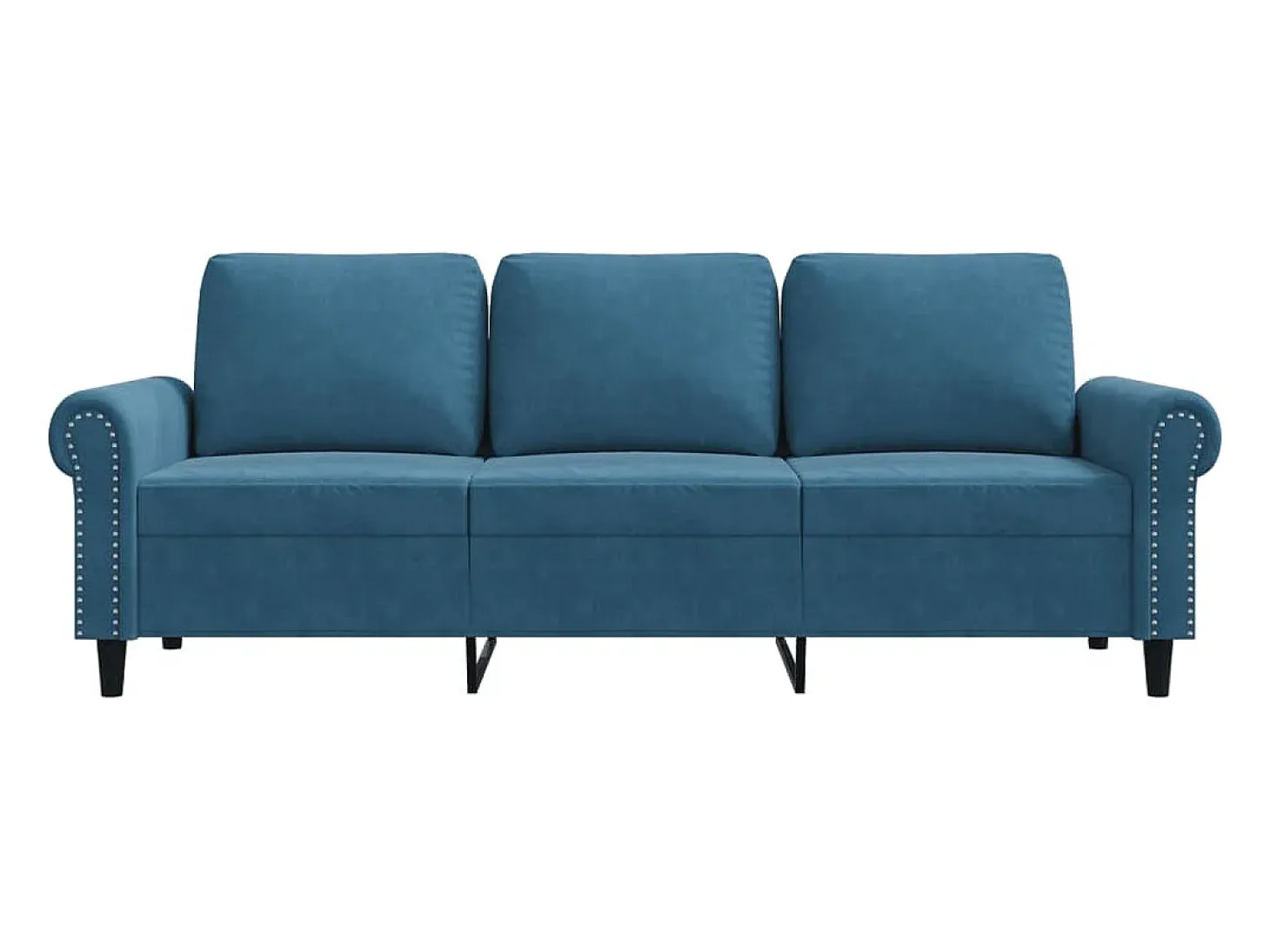 Sofá de 3 plazas terciopelo azul 180 cm