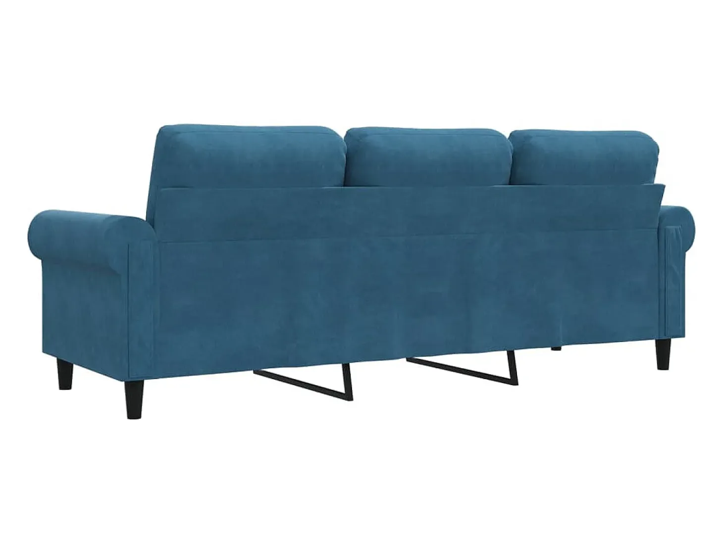 Sofá de 3 plazas terciopelo azul 180 cm