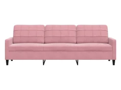 Sofá de 3 plazas terciopelo rosa 210 cm