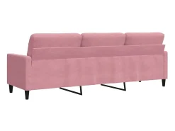 Sofá de 3 plazas terciopelo rosa 210 cm