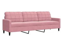 Sofá de 3 plazas terciopelo rosa 210 cm