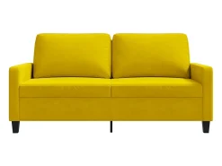 Sofá de 2 plazas terciopelo amarillo 140 cm