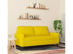 Sofá de 2 plazas terciopelo amarillo 140 cm