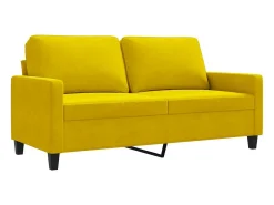 Sofá de 2 plazas terciopelo amarillo 140 cm