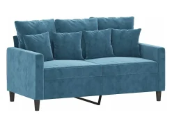 Sofá de 2 plazas terciopelo azul 120 cm
