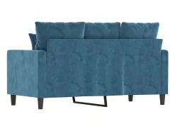 Sofá de 2 plazas terciopelo azul 120 cm