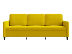 Sofá de 3 plazas terciopelo amarillo 180 cm