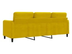 Sofá de 3 plazas terciopelo amarillo 180 cm