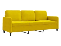Sofá de 3 plazas terciopelo amarillo 180 cm
