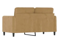 Sofá de 2 plazas terciopelo marrón 120 cm