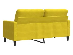 Sofá de 2 plazas terciopelo amarillo 140 cm