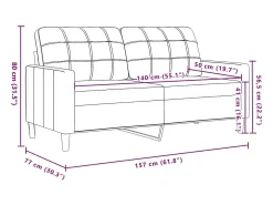 Sofá de 2 plazas terciopelo amarillo 140 cm