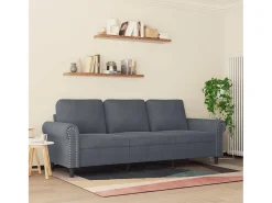 Sofá de 3 plazas terciopelo gris oscuro 180 cm