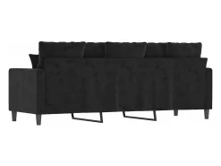 Sofá de 3 plazas terciopelo negro 180 cm PWFG23163