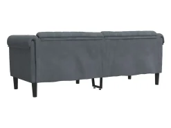 Sofá de 3 plazas terciopelo gris oscuro