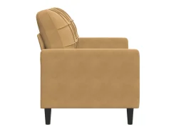 Sofá de 2 plazas terciopelo marrón 120 cm